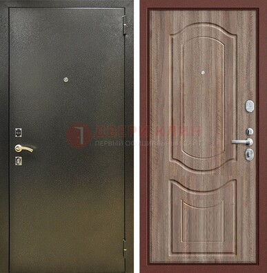 Темно-серая входная дверь с порошковым покрытием и коричневая МДФ ДП-290 в Вологде