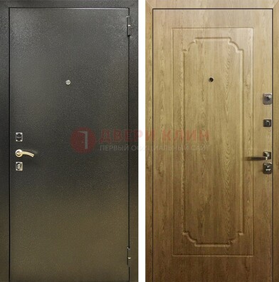 Темно-серая входная дверь с порошковым покрытием и МДФ Золотой дуб ДП-291 в Вологде
