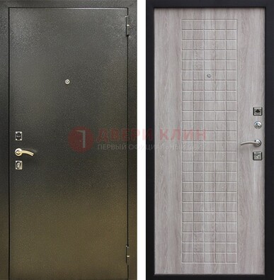 Железная темная дверь с порошковым покрытием и филенчатой МДФ ДП-297 в Вологде