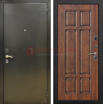 Металлическая входная темная дверь с порошковым напылением и МДФ ДП-299 в Вологде