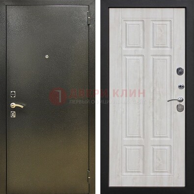 Входная темно-серая дверь с порошковым напылением и МДФ с филенкой ДП-302 в Вологде