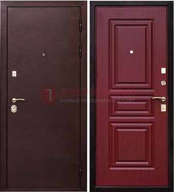 Бордовая входная дверь с порошковым окрасом ДП-36 в Вологде