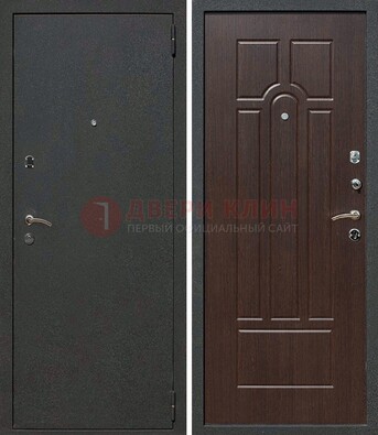 Черная металлическая дверь с порошковым окрасом ДП-47 в Вологде
