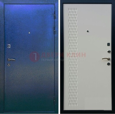 Синяя железная дверь с порошковым напылением ДП-49 в Вологде
