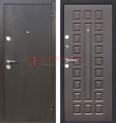 Коричневая железная дверь с порошковым окрасом ДП-63 в Вологде