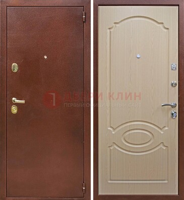 Коричневая металлическая дверь с порошковым окрасом ДП-76 в Вологде