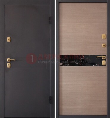 Коричневая металлическая дверь с порошковым окрасом ДП-82 в Вологде