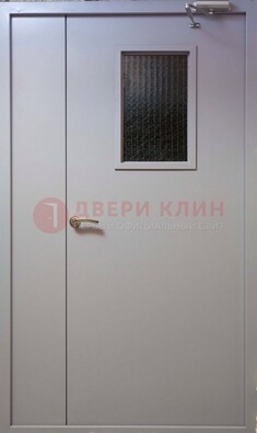 Белая железная подъездная дверь ДПД-4 в Вологде