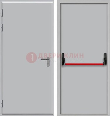 Белая металлическая противопожарная дверь с длинной ручкой ДПП-14 в Вологде