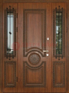 Парадная распашная стальная дверь Винорит со стеклом ДПР-106 в Вологде
