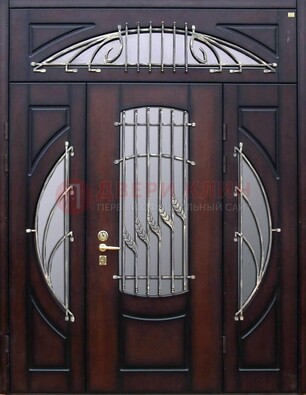 Парадная дверь со стеклянными вставками и ковкой ДПР-9 для улицы в Вологде