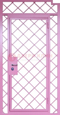 Розовая металлическая решетчатая дверь ДР-15 в Вологде