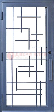 Современная железная решетчатая дверь синяя ДР-31 в Вологде