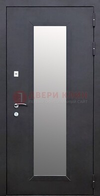 Черная стальная дверь порошок со стеклом ДС-33 в Вологде