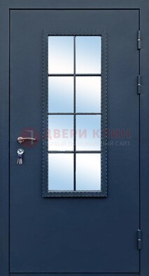 Темная металлическая дверь порошок со стеклом ДС-34 в Вологде