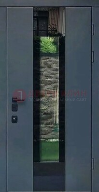 Современная дверь со стеклом для коттеджа ДС-40 в Вологде