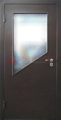 Стальная дверь со стеклом ДС-5 в кирпичный коттедж в Вологде