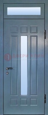 Серая металлическая дверь со стеклом ДС-70 в Вологде