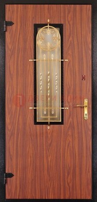 Дополнительная дверь со стеклом и золотой ковкой ДСК-16 в Вологде