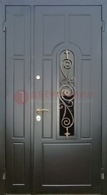 Металлическая дверь Винорит со стеклом в темном цвете ДСК-276 в Вологде
