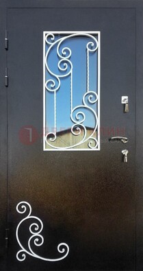 Входная дверь Порошок со стеклом и ковкой ДСК-278 в Вологде