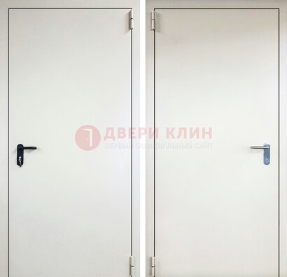 Белая железная техническая дверь ДТ-16 в Жуковском