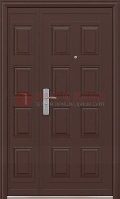 Коричневая железная тамбурная дверь ДТМ-37 в Вологде