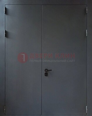 Черная распашная тамбурная дверь Порошок ДТМ-46 в Лобне