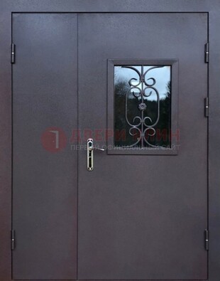 Тамбурная дверь Порошок со стеклом и ковкой ДТМ-48 в Вологде