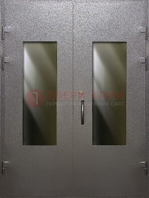 Серая тамбурная дверь со стеклянными вставками ДТМ-8 в Вологде