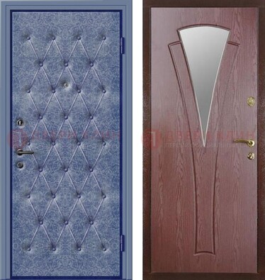 Синяя железная дверь с винилискожей ДВ-39 в Вологде