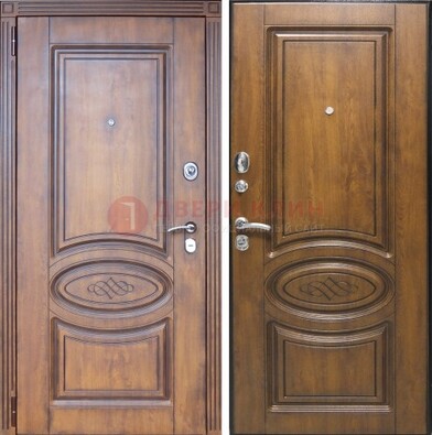 Коричневая металлическая дверь с виноритом ДВТ-10 в Вологде