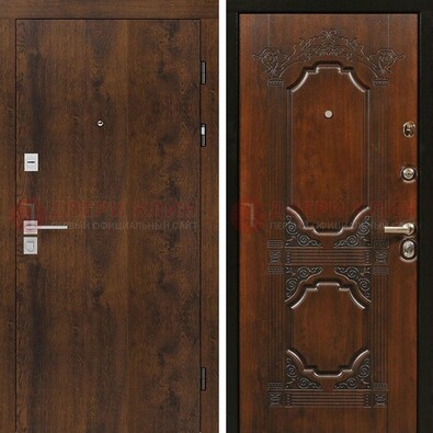 Стальная темная филенчатая дверь с виноритом и белой МДФ ДВТ-139 в Вологде