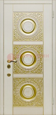 Белая входная дверь с виноритом и рисунком ДВТ-17 в Вологде