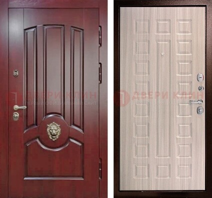 Темно-красная входная дверь с виноритом ДВТ-234 в Вологде