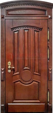 Темная стальная дверь с виноритом и фрамугой ДВТ-238 в Вологде