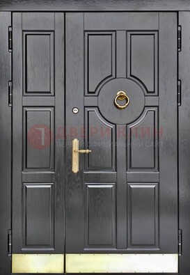 Черная металическая дверь с виноритом для дома ДВТ-241 в Вологде
