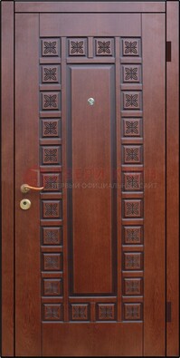Коричневая стальная дверь с виноритом ДВТ-40 в Вологде