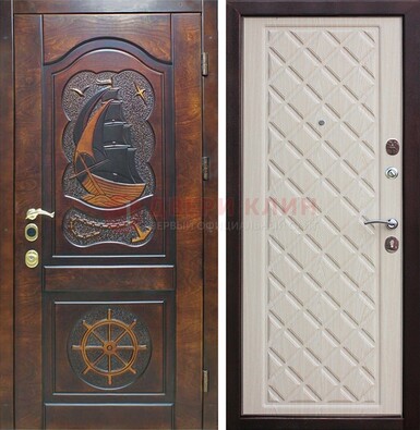 Темная железная дверь с виноритом и филенкой ДВТ-54 в Вологде