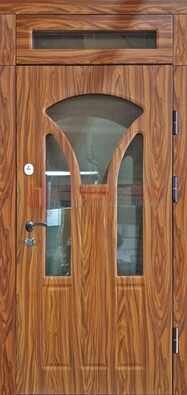 Коричневая классическая входная дверь с виноритом ДВТ-66 в Вологде