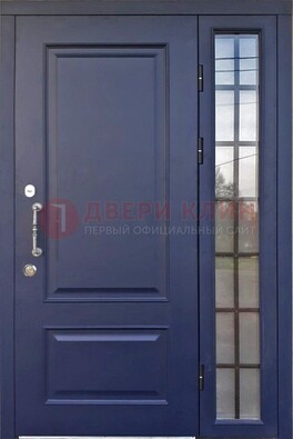 Синяя дверь с виноритом и стеклянными вставками  ДВТ-79 в Саратове