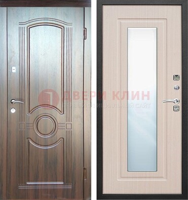 Светло-коричневая дверь c виноритом с узором и филенчатой МДФ ДЗ-120 в Вологде