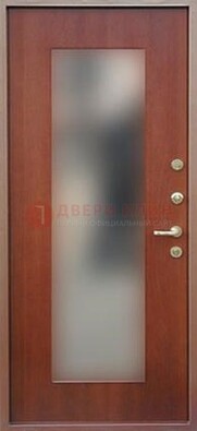 Коричневая железная дверь с зеркалом ДЗ-14 в Вологде