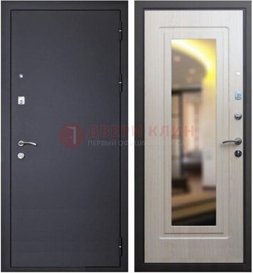 Черная металлическая дверь с зеркалом ДЗ-26 в Вологде