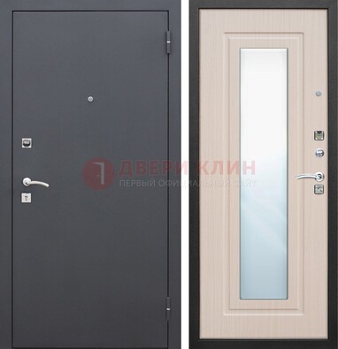 Черная входная дверь с зеркалом МДФ внутри ДЗ-31 в Вологде