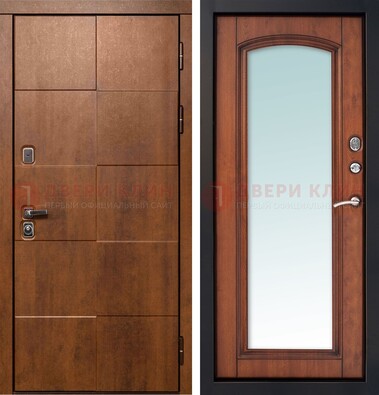 Белая филенчатая дверь с фрезерованной МДФ и зеркалом ДЗ-81 в Вологде