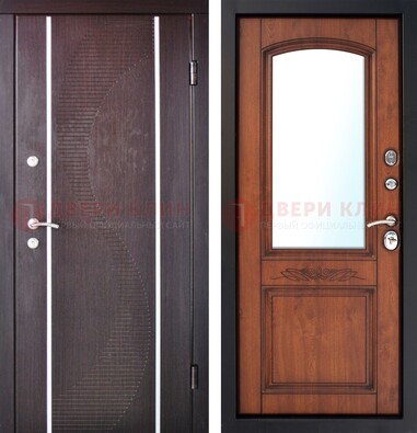 Входная дверь с МДФ и МДФ внутри с зеркалом ДЗ-88 в Вологде