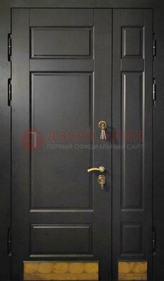 Черная полуторная железная дверь для частного дома ПЛ-2 в Вологде