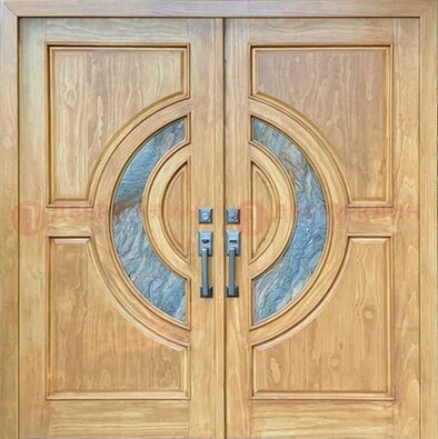 Двухстворчатая металлическая дверь с витражом ВЖ-11 в Вологде